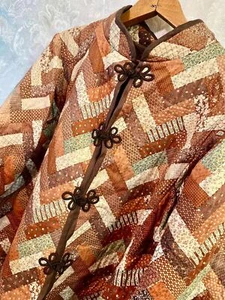 70s Quilted Handmade Calico Patchwork Jacket Patchwork Quilted Boho Indie Jacket - Picture 1 of 7