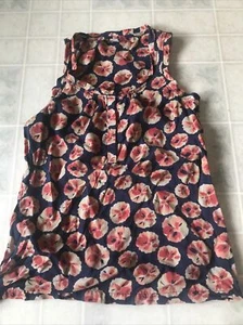 Old Navy rot und blau Blumen Viskose Tank Rüschen Hals und Armloch Größe Small - Bild 1 von 3