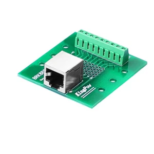 RJ45 / BRK8P8C zu Schraubklemmen Breakout Board mit DIN Schienen Clips - Bild 1 von 3