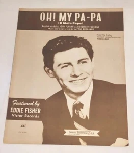 OH! MY PA-PA Sheet Music Vintage 1953 Sentimental Song Guitar - Picture 1 of 4