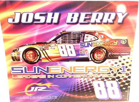 2016 JR MTSPRTS ROOKIE JOSH BERRY #88 SUN ENERGY CAMARO XFINITY NASCAR POSTCARD Cover