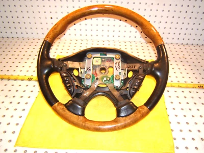 Jaguar 2001 S Type Leather WOOD Black Steering Genuine OEM 1 Wheel,NO bag Cover - Image 1 of 4