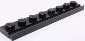 Lego 4x Black Plate Modified 1 x 8 with Door Rail - Picture 1 of 1