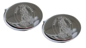 Heiliger Christophorus Manschettenknöpfe mit Gravur - Bild 1 von 2