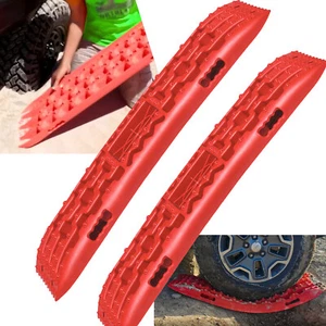 2 PCS Recovery Tracks Sand Mud Snow Traction Boards Off Road Mat Tire Ladder 4WD - Picture 1 of 10