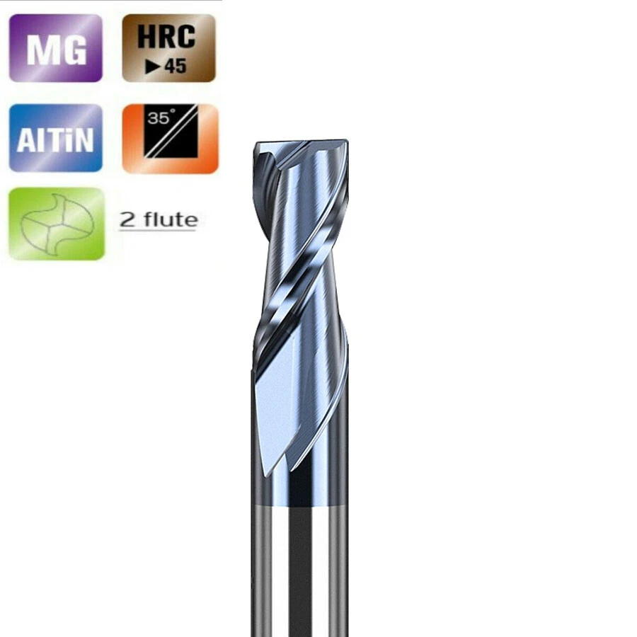 Solid Carbide 2 Flute Slot Drills TiAlN Coated. Sizes 1mm - 16mm End Mills - Image 1 of 1