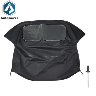 Black Convertible Soft Top Vinyl For 1995-2001 Volkswagen VW Golf Cabriolet - Image 1 of 4