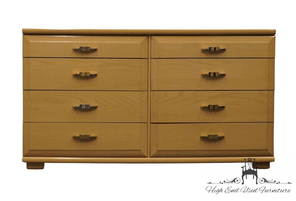MENGEL FURNITURE Bleached Oak Mid Century Modern MCM 56" Double Dresser - Изображение 1 из 4