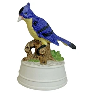 Vintage Collectible Flambro Ceramic Music Box with Bird on Top Made in Taiwan - Picture 1 of 8