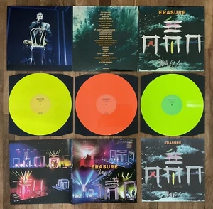 ERASURE World Be Live Deluxe Ltd Ed Yellow Orange Green Vinyl W/ Book + Flat - Picture 1 of 16