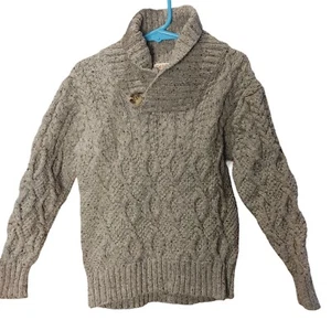 Cat & Jack Boy's Cable Knit Gray Wool Mock Neck Sweater XS (4/5) - Picture 1 of 4