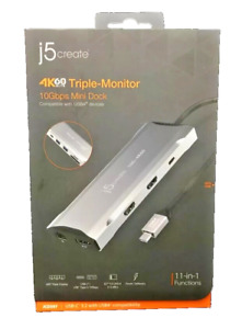 New j5create 4K60 Elite USB-C Triple-Monitor 10Gbps Mini Dock - SEALED
