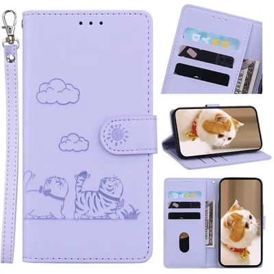 Magnetic Flip Leather Card Wallet Anti Theft Brush Phone Case For Various Covers - Image 1 of 4