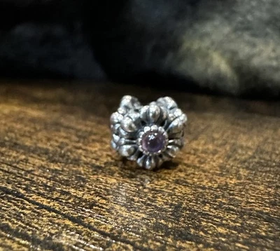 Authentic Pandora Bloom Amethyst Gemstone Charm Sterling Silver 925 - Image 1 of 4