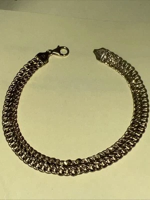 Brazalete de cadena de eslabones Milor doble S de oro amarillo de 18 quilates 7,25" 6 gramos Foto 1 de 4