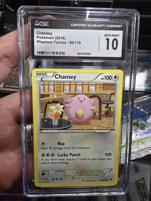 LOW POP CGC Gem Mint 10 Chansey - Pokémon XY Phantom Forces 80/119 Naoyo Kimura - Image 1 of 2