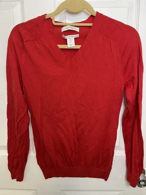 Ellen Tracy женщин пуловер свитер V шеи 100% кашемир красный размер M - Изображение 1 из 4