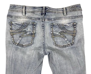 Silver Jeans Co. Aiko Bootcut Jeans Women’s 34x30 Distressed Mid-Rise Stretch - Picture 1 of 11