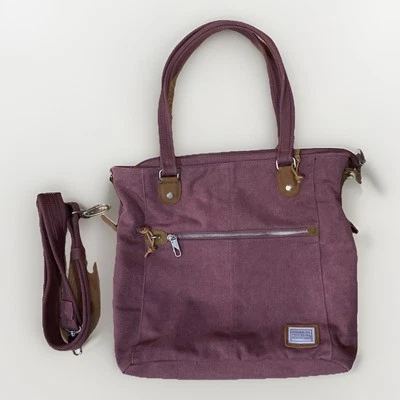 Travelon Bag Canvas Suede Anti-Theft RFID Weekend Tote 16x13x5” Burgundy - Image 1 of 4