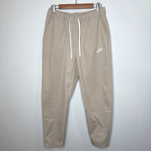 Nike Club Woven Tapered Leg Pants Mens M Khaki Beige Pull On Drawstring Gorpcore - Picture 1 of 4