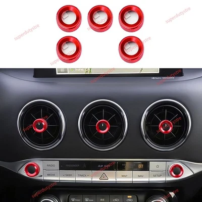 Dashboard Dash Audio Radio Control Switch Knob Cover Ring Trim for Kia Stinger - Image 1 of 2
