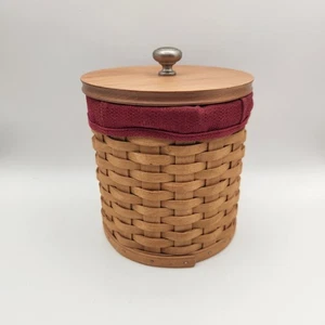 Longaberger 2004 Ice Bucket Basket with Lid and Paprika Liner Pre-owned - Picture 1 of 9
