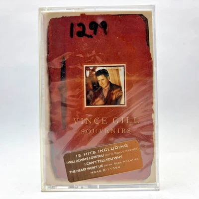 Vince Gill - Souvenirs - 1995 Cassette - Mint, SEALED w/Hype Sticker - Image 1 of 3