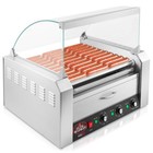 Commercial Electric 30 Hot Dog 11 Roller Grill Cooker Machine, Bun Warmer, Cover