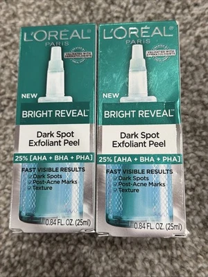 L'OREAL BRIGHT REVEAL DARK SPOT EXFOLIANT PEEL 0.84 OZ BOXED (LOT OF 2) - Image 1 of 3