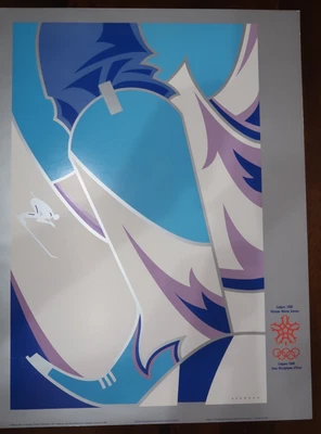 Cartel de los Juegos Olímpicos de Calgary 1988 de colección diseño de bota de vaquero de esquiador alpino Deborah Foto 1 de 4