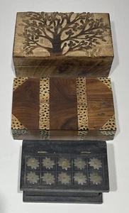 3 cajas de madera para decoración del hogar con bisagras y - Imagen 1 de 4