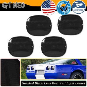 4X Sport Style Smoke Rear Tail Light Lamp Lenses For 1990-1996 Chevy Corvette C4 - Picture 1 of 8