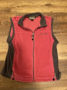 North End Womens Vest Pink Gray Large Sleeveless Embroidered John Deere Logo FS - Picture 1 of 4