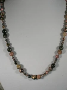 20" Rhodonite Bead Necklace - Picture 1 of 2