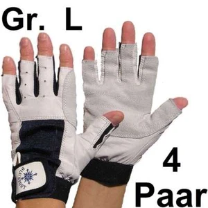 4 Paar Rigger Gloves Roadie Handschuhe Gr. L / 9 fingerlos Leder Rigging Montage - Picture 1 of 11