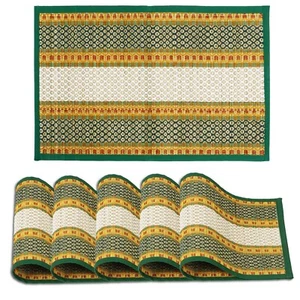 River Grass Heat Resistant Dining Table Mats Green, 12x18 Inches, Set of 6 - Picture 1 of 4