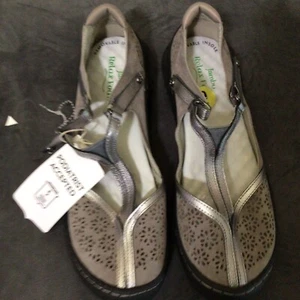 Jambu Women's Leather Mary Jane Gray Flats Shoes Size 9 - Picture 1 of 6