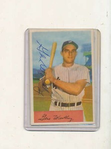 Gene Woodling #209 1954 bowman Signed Nrmt card