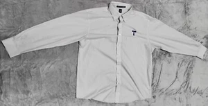 DEVON & JONES Shirt MEN'S 2XL/2TG BUTTON DOWN LONG SLEEVES Gray & White - T Logo - Picture 1 of 7