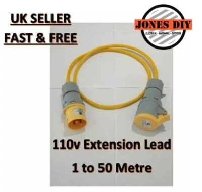PREMIUM 110V EXTENSION LEAD 16A BUILDING INDUSTRIAL ELECTRICAL EXTENSION CABLE - Image 1 of 4