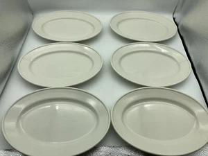 (6) Oneida Platters Plates 10-5/8" x 7-1/2" oval  Buffalo China White Ware - Picture 1 of 4