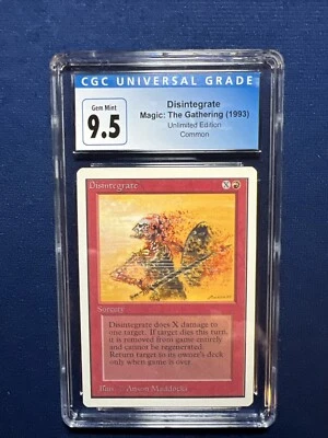 MTG Unlimited Disintegrate CGC 9.5 GEM MINT (Blue Label 10)  1993 - Image 1 of 2