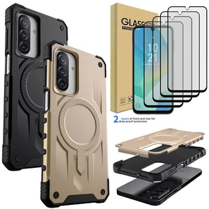 For Samsung Galaxy A26 5G Magnetic Hybrid Case Heavy Duty Cover / Tempered Glass - Picture 1 of 28