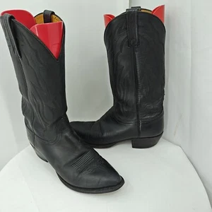 LUCCHESE Stiefel Herren 10 D schwarz Leder Western Cowboy hergestellt in den USA - Bild 1 von 10