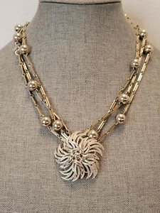 MONET Schmuck 60" Halskette & Brosche Silber Vielseitigkeit Klappe zu... - Bild 1 von 17