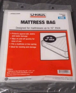 Borsa Materasso U-Haul King Size per Spostamento Grande Misura 96” x 78” x 10” 2,0ml Parete - Foto 1 di 1