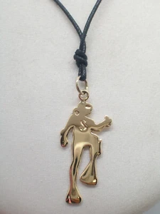 Ciondolo SUB in Oro Giallo 750 - 18 Kt - pendente SOMMOZZATORE con girocollo - - Picture 1 of 10