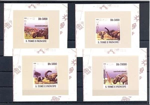 AFRICA S.TOME ET PRINCIPE 2008 4 x Bl. IMPERFORATED    ELEPHANT   **  VF - Picture 1 of 1