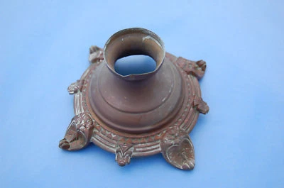 Magnifique ancien  pied de lampe en laiton , quatre pied 10,3 cm - art deco - Photo 1/3