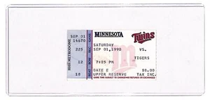 Detroit Tigers vs Minnesota Twins Ticket Stub 9/1/90 Kent Hrbek Hit - Picture 1 of 2